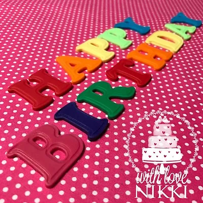 4cm BRIGHT Edible LETTERS NUMBERS Icing Fondant Birthday Cake Decoration Topper • £4