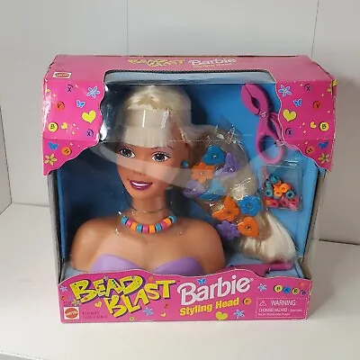 Bead Blast Barbie Styling Head NIB Vintage 1998 Mattel Hair Beads Sealed In Box • $107.99