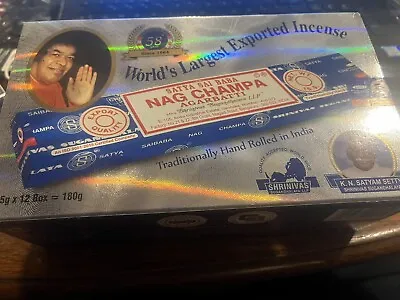Satya Sia Baba Nag Champa Incense Sticks 180 Gram Box Free Shipping • $10.47