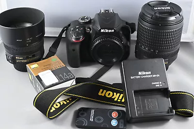 Nikon D3400 Dslr Excellent Condition In Box+2x Lens Charger Remote+spare Bat • $559