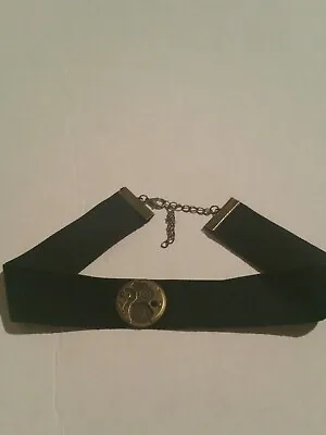 Gothic Bronze Watch Clock Gears Black Velvet Choker Pendant Necklace Steampunk  • $15