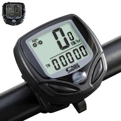 Bike Speedometer LCD Wireless Bicycle Computer Odometer Cadence Waterproof • $11.99