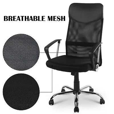 Office Chair Mesh High Back Executive Adjustable Seat Swivel Chair Home Work MH • £39.99