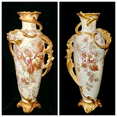 Antique ROYAL BONN Belle Époque Art Nouveau-Art Deco Hand Painted Baluster Vase • $295