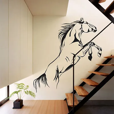 £8.48 • Buy Jumping Horse Wall Art Stickers Vinyl Decal Stylish Home Graphics Lounge Bedroom