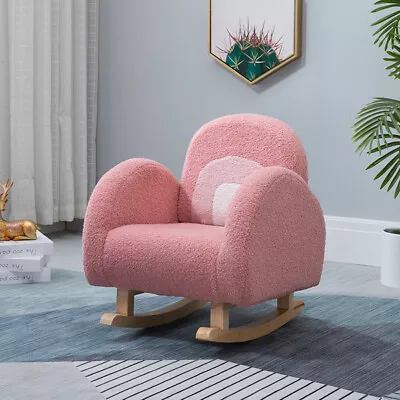 £54.99 • Buy Kids Wooden Rocking Chair Sofa Foldable Backrest Armchair Toddler Rocker Chair