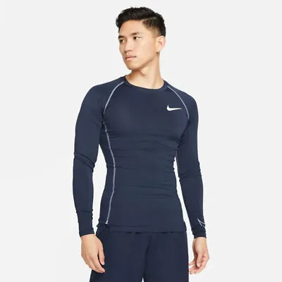 Nike Pro Dri-FIT Tight-Fit LS Training T-Shirt Men Obsidian/iron Purple/iron Pur • $40