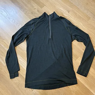 Smartwool Men's Thermal Merino Base Layer 1/4 Zip Pullover Shirt Large Holes Rip • $19.99