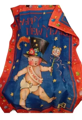 Mary Engelbreit Happy New Year Outdoor House Flag Banner Large 28” X 40” • $24.95