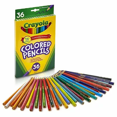 Crayola 36 Colored Pencils  Non-Toxic  Pre-Sharpened Penc Bright &  Bold Colours • £4.50