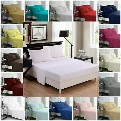 1000TC Egyptian Cotton 3PCS Fitted Sheet+Pillowcases Set (No Flat Sheet) 6 SIZES • $101.52