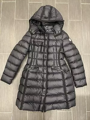 Moncler Black Hooded Puffer Down Coat Size 3 • $350