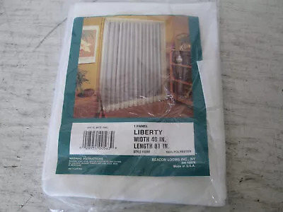 Beacon Looms Liberty Curtain Panel1 Panel 40  X 81  White NIP • £7.71