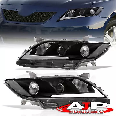 Black OE Style Head Lights LED DRL Signal Lamps Pair For 2007-2009 Toyota Camry • $197.99