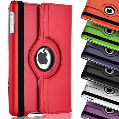 For IPad 9/8/76th 5th Air 5 Mini 1 2 3 4 Leather 360 Rotating Smart Case Cover • £4.95