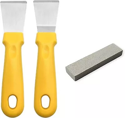 JJWNMLL 2Pcs Cleaning Scraper For Ovens Stoves Induction Hob Stainless Steel • £9.72