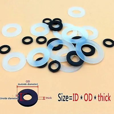100pcs Plastic Nylon Flat Spacer Washer Insulation Gasket Ring For Screw Bolt • £1.79