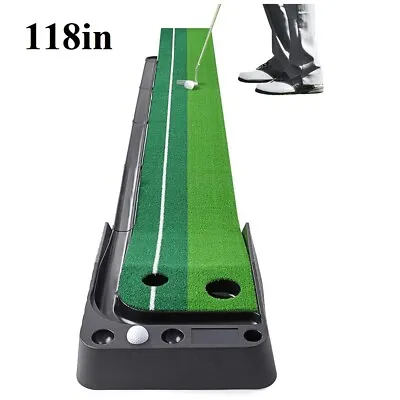 Indoor Golf Putting Green Golf Training Putting Mat Tracks With Auto Ball Return • $41.90