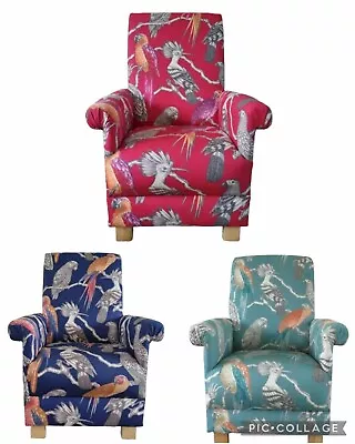 Adult Armchair ILiv Aviary Garden Fabrics Chairs Birds Parrots Jungle Botanical • £229.99