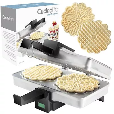 	Pizzelle Maker- Polished Electric Pizzelle Baker Press Makes Two 5-Inch Cook... • $56.09