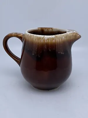 Vintage McCoy Creamer  Brown Stoneware Drip Glaze #7020 USA 4'' • $11.99