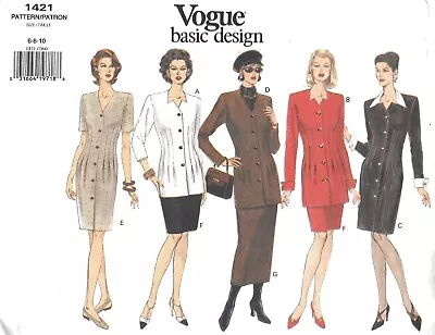 Vogue Basic Design 1421 Misses' Dress Top & Skirt Size 6-8-10 Easy Sewing • $13.75