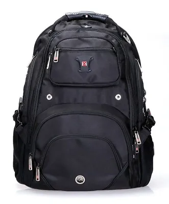 £67.69 • Buy Swiss 17  Waterproof Laptop Backpack Travel School Shoulder Bags SW9903 Black