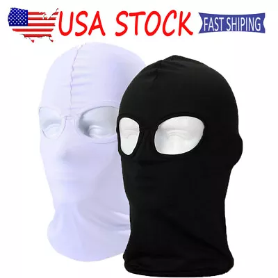 Military 2 Hole Full Face Mask Balaclava Helmet Liner Mask Halloween Face Cover • $7.99