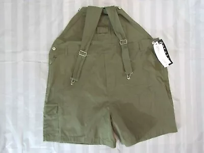 $19.99 • Buy Women's Painter Overalls Shorts Details 3XL Olive Green Pockets Suspenders NWT