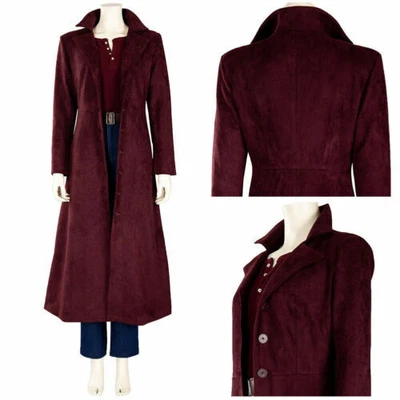$43 • Buy X-Men: Dark Phoenix Jean Grey Cosplay Costume Red Suede Coat Jacket Full Set@