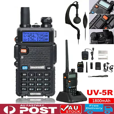 BF-UV-5R Walkie Talkie VHF UHF Dual Band Handheld Two Way Radio 5W Long Range • $35.89