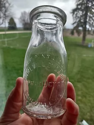 Earlville Dairy Products Illinois Embossed  Half Pint Milk Bottle Pristine  • $45