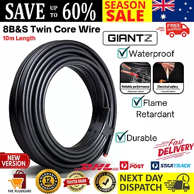 Twin Core Wire 10M 8B&S SAA 2 Sheath Electrical Automotive Copper Cable 12V AU • $64.97