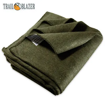$25.99 • Buy 2lb Wool Blanket Olive Drab Green Warm Army Military Emergency Survival Camping