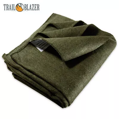 $25.99 • Buy 2lb Wool Blanket Olive Drab Green Warm Army Military Emergency Survival Camping
