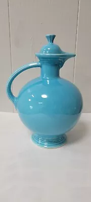 Vintage Fiesta HLC Fiestaware Carafe Pitcher Cork Lid Original Turquoise • $99.99