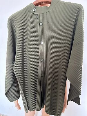 Homme Plisse Issey Miyake Pleated Stand-up Collar Long Sleeve Shirt Jacket • $139.99