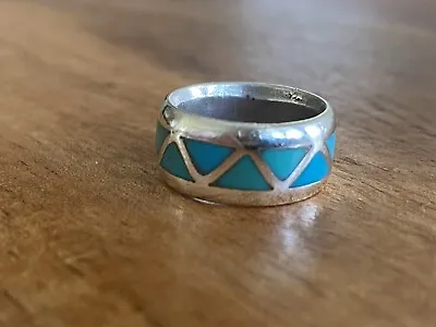 Native American Vintage Zuni Turquoise Sterling Silver  Ring • $45