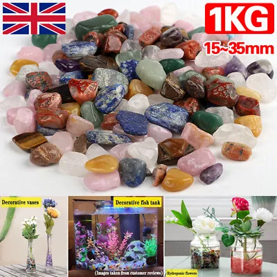 1KG Best Healing Natural Crystals Tumble Stones Mixed Chakra Gemstones 15-35mm • £15.99