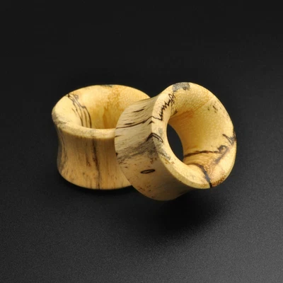 £5.99 • Buy Wooden Flesh Tunnels Ear Gauges | Tamarind Wood Double Flare Concave Tunnel