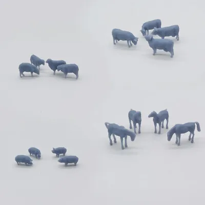 Outland Models Model Railroad Horse Sheep Cow Pig Farm Animal Set HO Scale 1:87 • $12.99