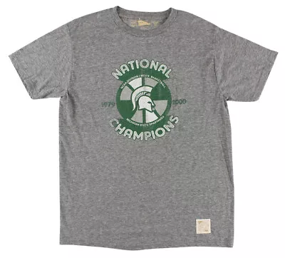 Distant Replays Mens Michigan State Spartans College Tri Blend T Shirt Grey • $13