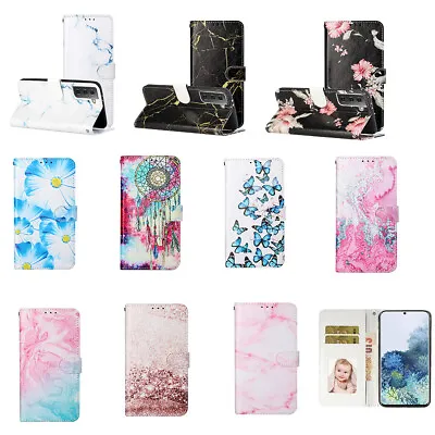For Samsung S8 S9 S10 Plus S10E S7 Patterned PU Leather Flip Wallet Case Cover • $11.68