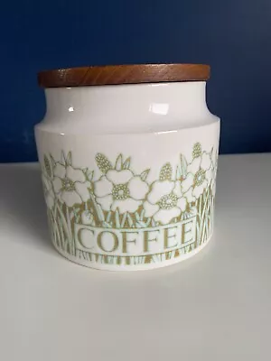 Hornsea Pottery Fleur Coffee Ceramic Canister Jar With Wood Lid • £5