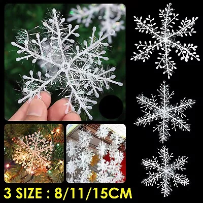 3D Snowflake Bunting Garland Hanging Christmas Party Tree Decorations Ornament • $17.99