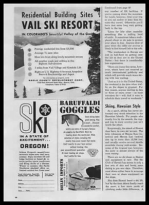 1963 Baruffaldi  Iselin Imports San Francisco Snow Ski Goggles Vintage Print Ad • $12.95