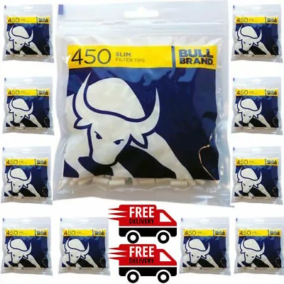 £3.95 • Buy BULL BRAND SLIM FILTER TIPS Cigarette Tobacco Rolling Smoking  X 450 Tips A Bag