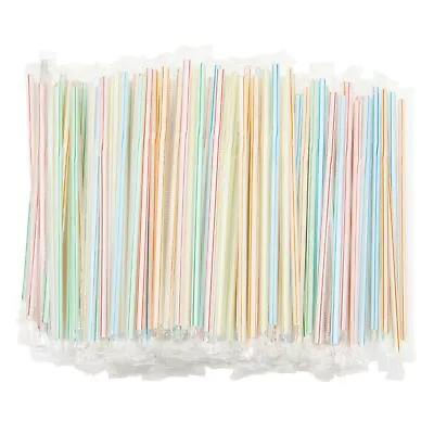 Plastic Flexible Drinking Straws Striped Disposable Individually Wrapped (7.75 • $14.67