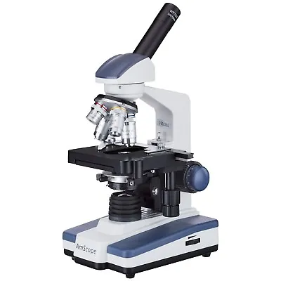 AmScope 40X-1600X LED Monocular Compound Microscope With Double-layer Mechanical • $186.99