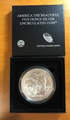2010 P Yellowstone 5oz Silver ATB Uncirculated Coin W/COA And Box • $245.95